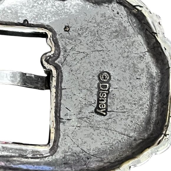 Vtg Brighton Mickey & Co Black Leather Belt 4pc Silver Train Buckle Women's 28 - Picture 3 of 11